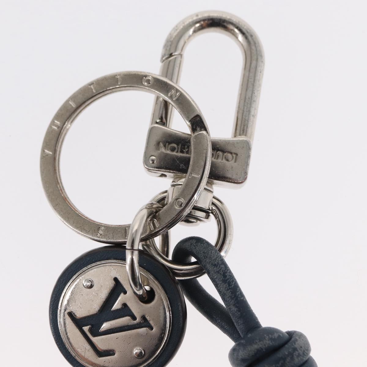 LOUIS VUITTON Leather Rope Key Charm metal Silver M62730 LV Auth 157066