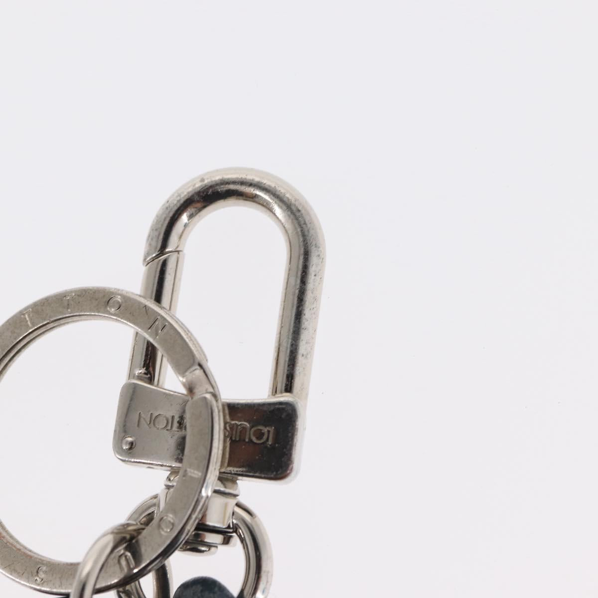 LOUIS VUITTON Leather Rope Key Charm metal Silver M62730 LV Auth 157066