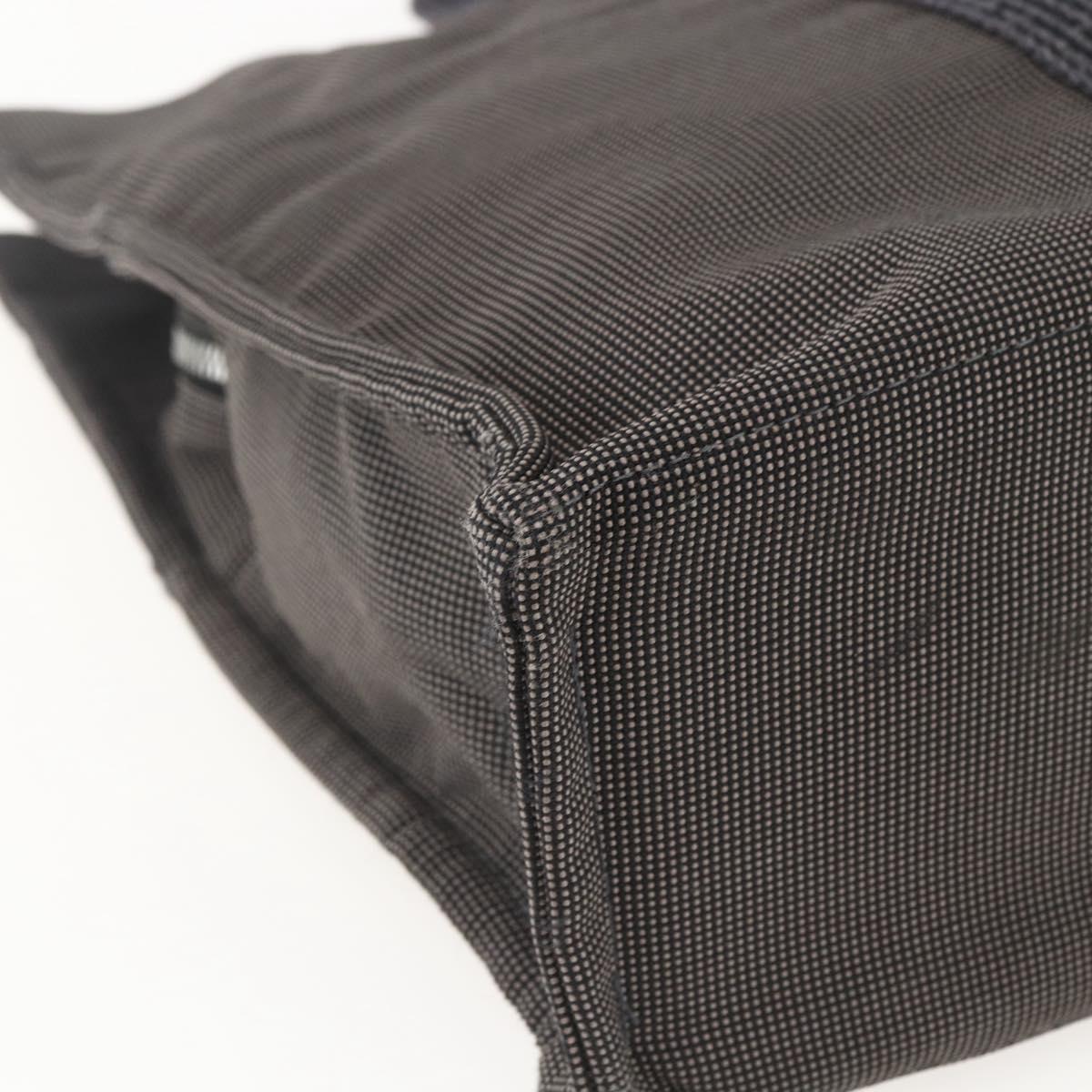 HERMES Her LineMM Hand Bag Canvas Gray Silver Auth 157067