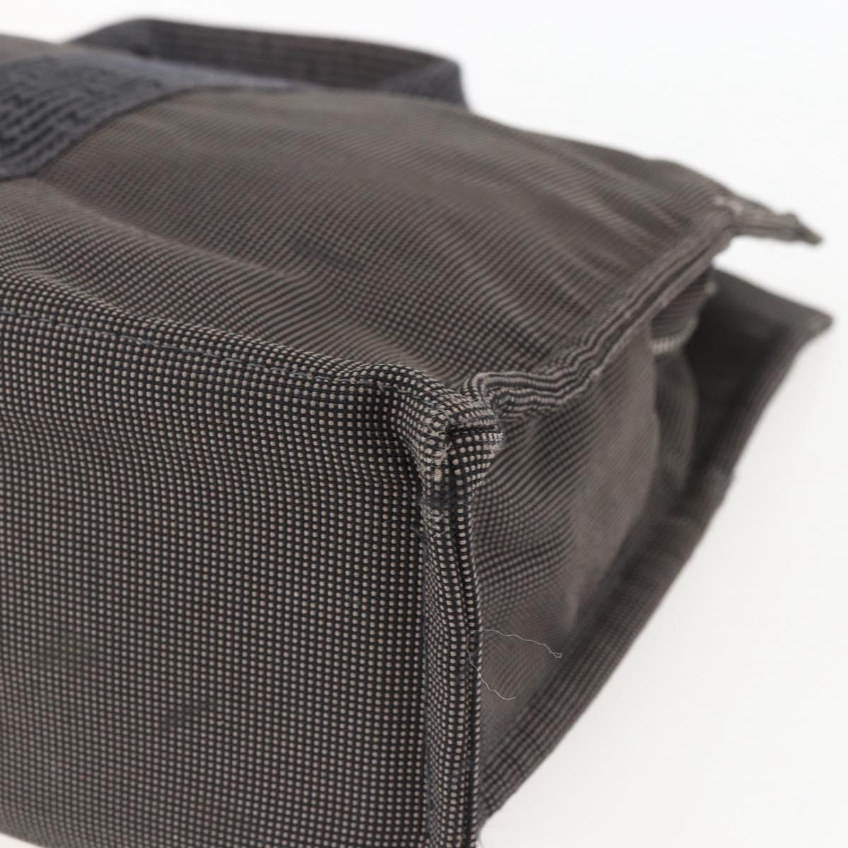 HERMES Her LineMM Hand Bag Canvas Gray Silver Auth 157067