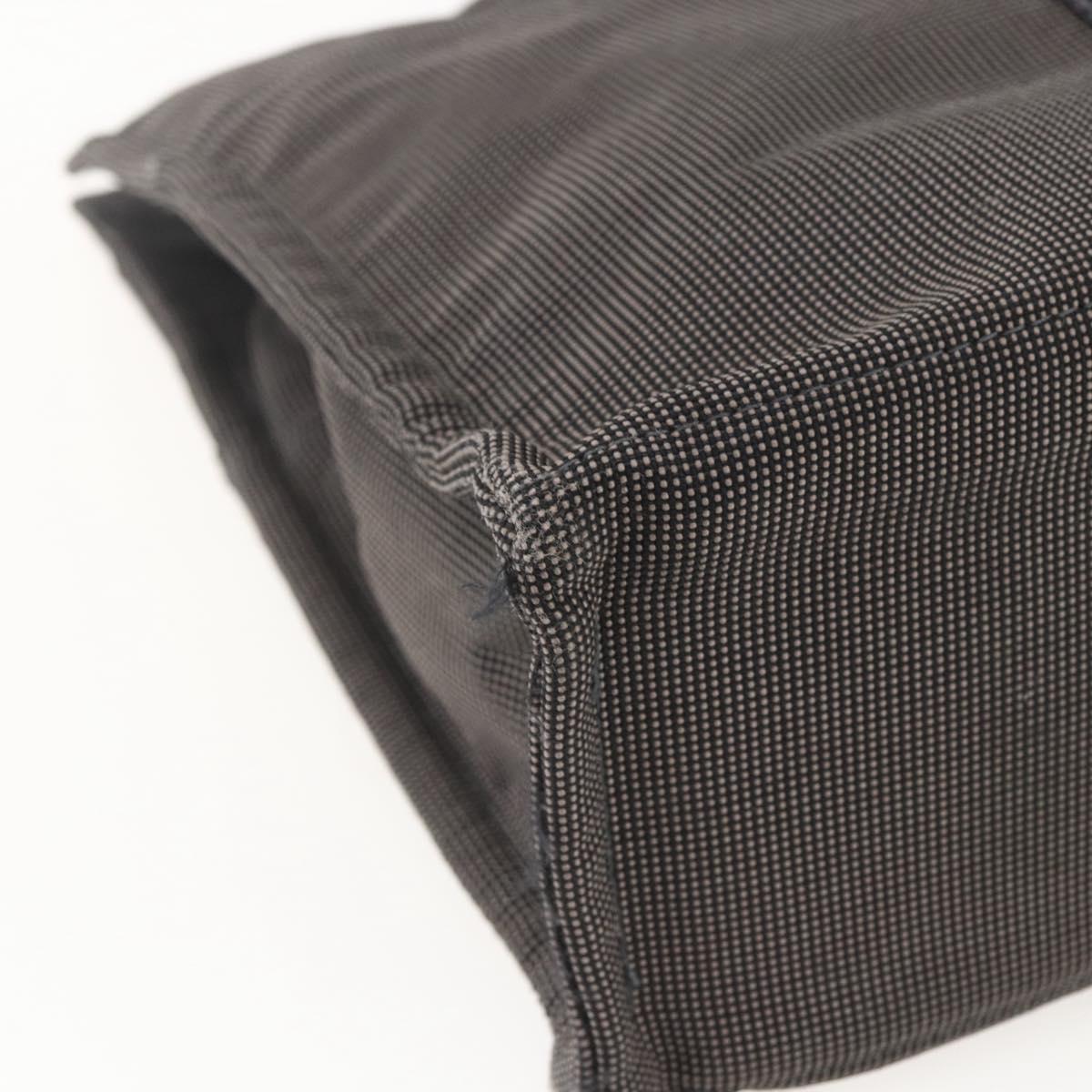 HERMES Her LineMM Hand Bag Canvas Gray Silver Auth 157067