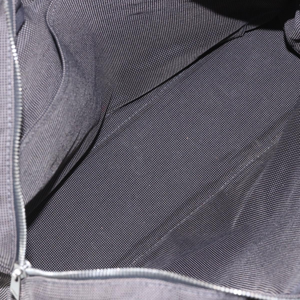 HERMES Her LineMM Hand Bag Canvas Gray Silver Auth 157067