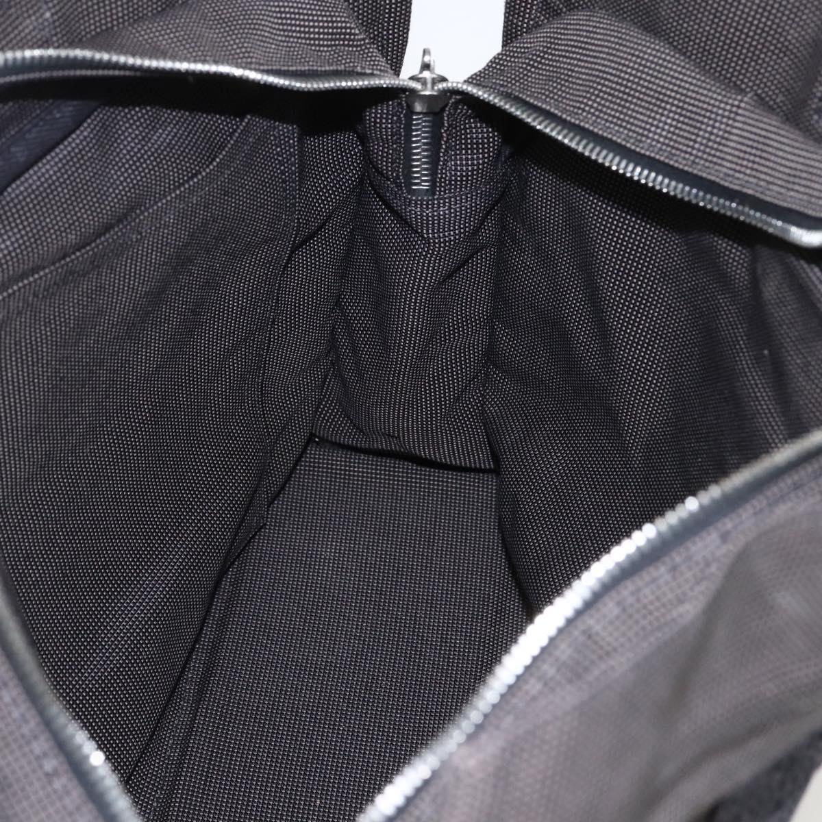 HERMES Her LineMM Hand Bag Canvas Gray Silver Auth 157067