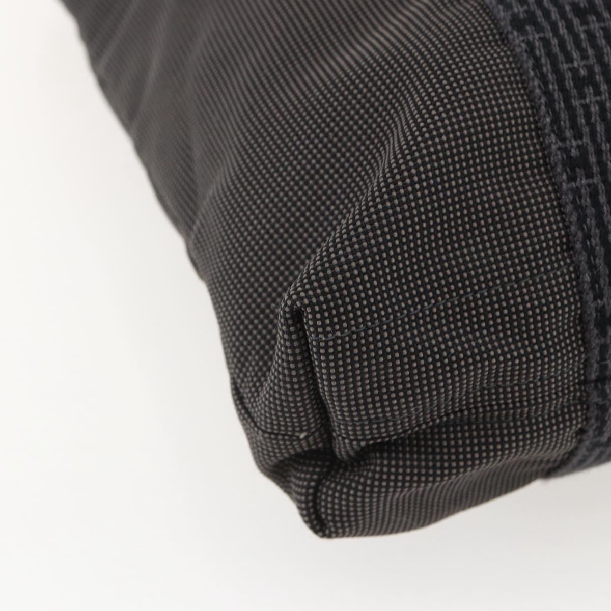 HERMES Her LineMM Hand Bag Canvas Gray Silver Auth 157069