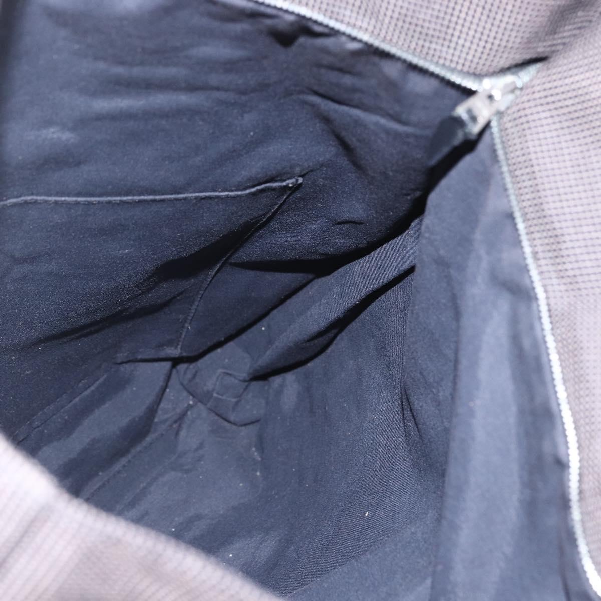 HERMES Her LineMM Hand Bag Canvas Gray Silver Auth 157069