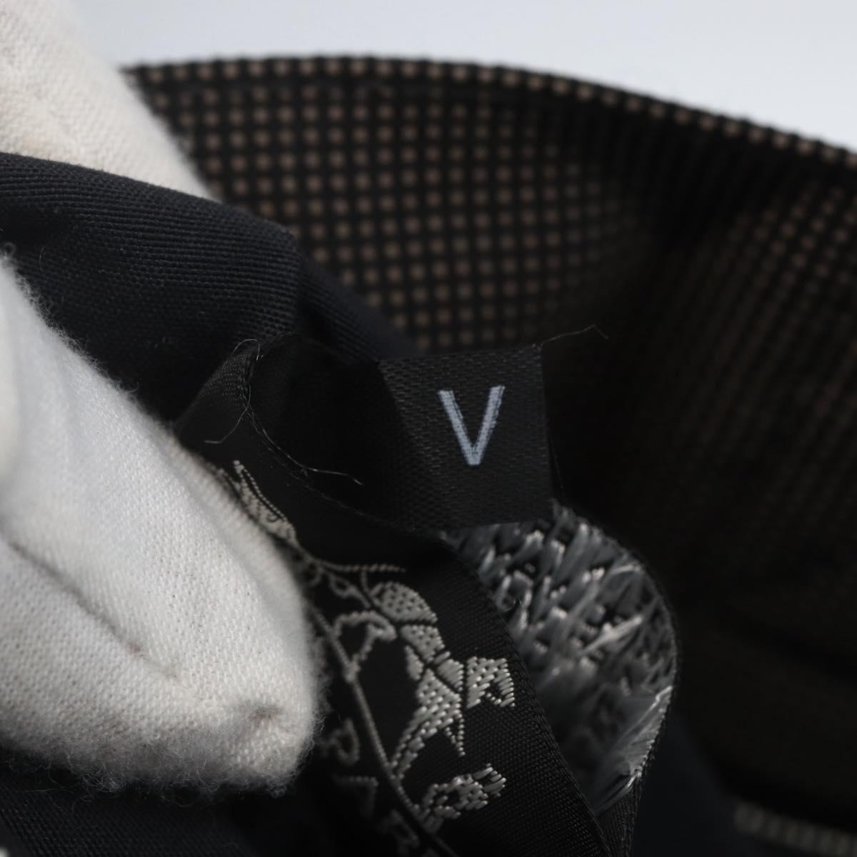 HERMES Her LineMM Hand Bag Canvas Gray Silver Auth 157069