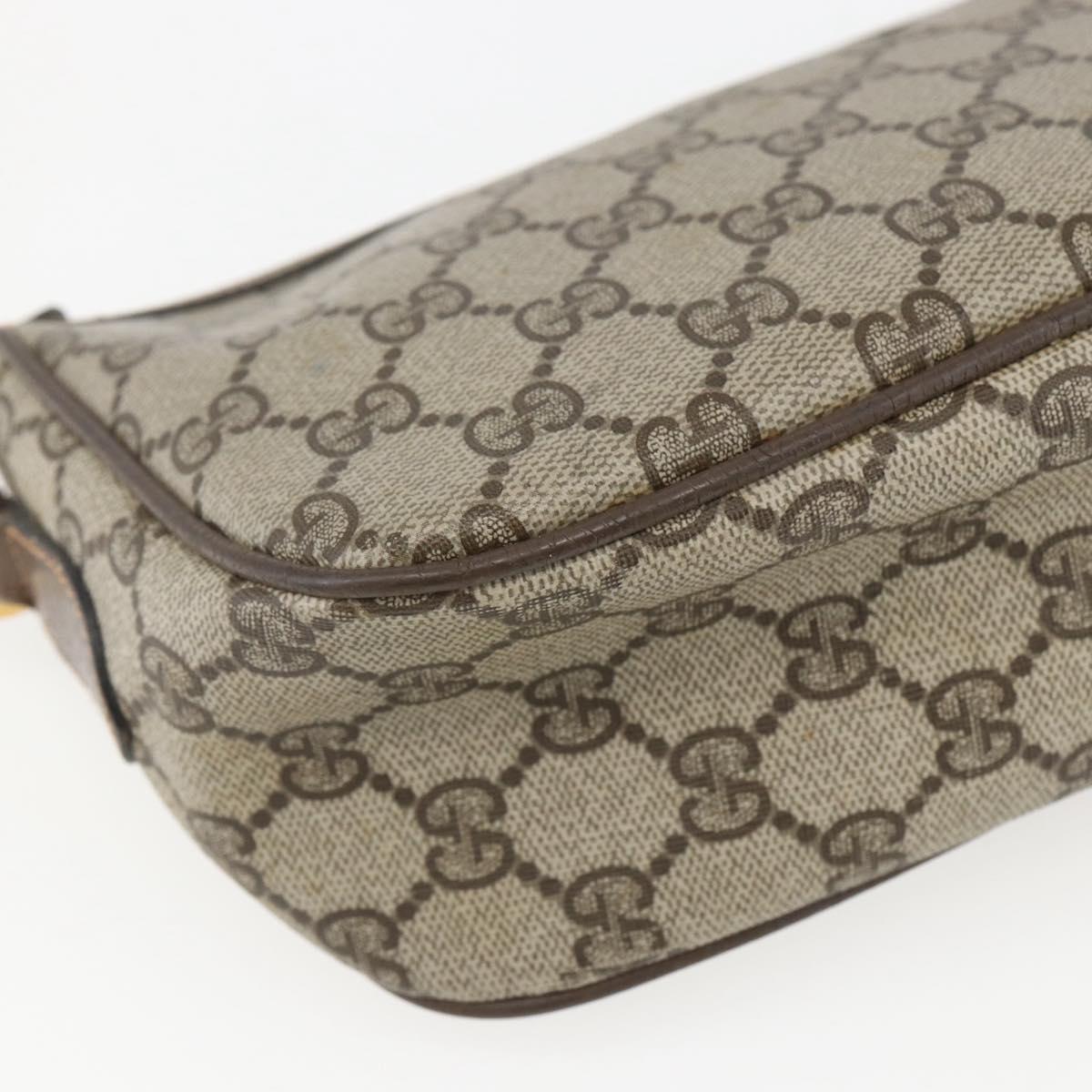 GUCCI GG Supreme Web Sherry Line Bag PVC Beige Gold 89 02 054 Auth 157071