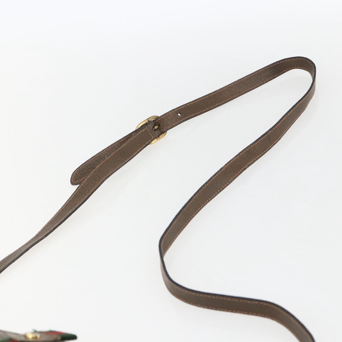 GUCCI GG Supreme Web Sherry Line Bag PVC Beige Gold 89 02 054 Auth 157071