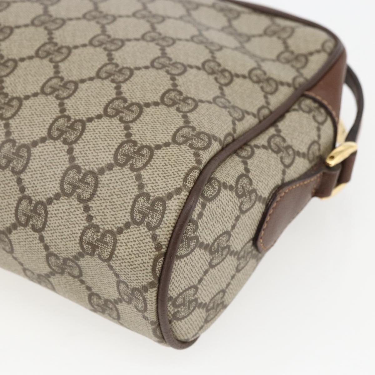 GUCCI GG Supreme Web Sherry Line Bag PVC Beige Gold 001 113 6165 Auth 157072