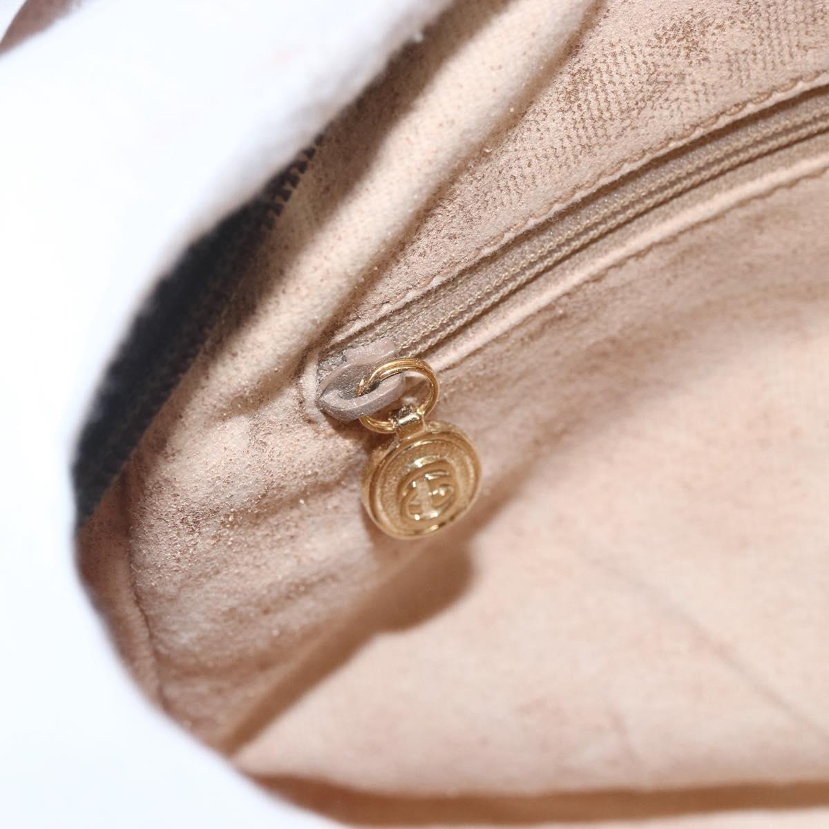 GUCCI GG Supreme Web Sherry Line Bag PVC Beige Gold 001 113 6165 Auth 157072