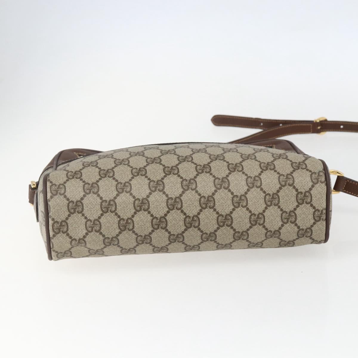 GUCCI GG Supreme Web Sherry Line Bag PVC Beige Gold 001 113 6165 Auth 157072