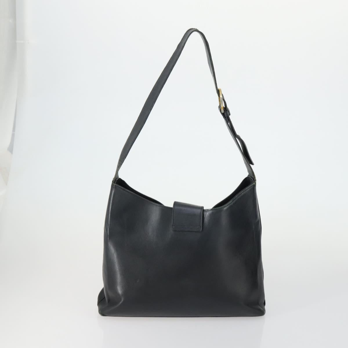 Salvatore Ferragamo Gancini Vala Hand Bag Leather 3 Set Black Auth 157075