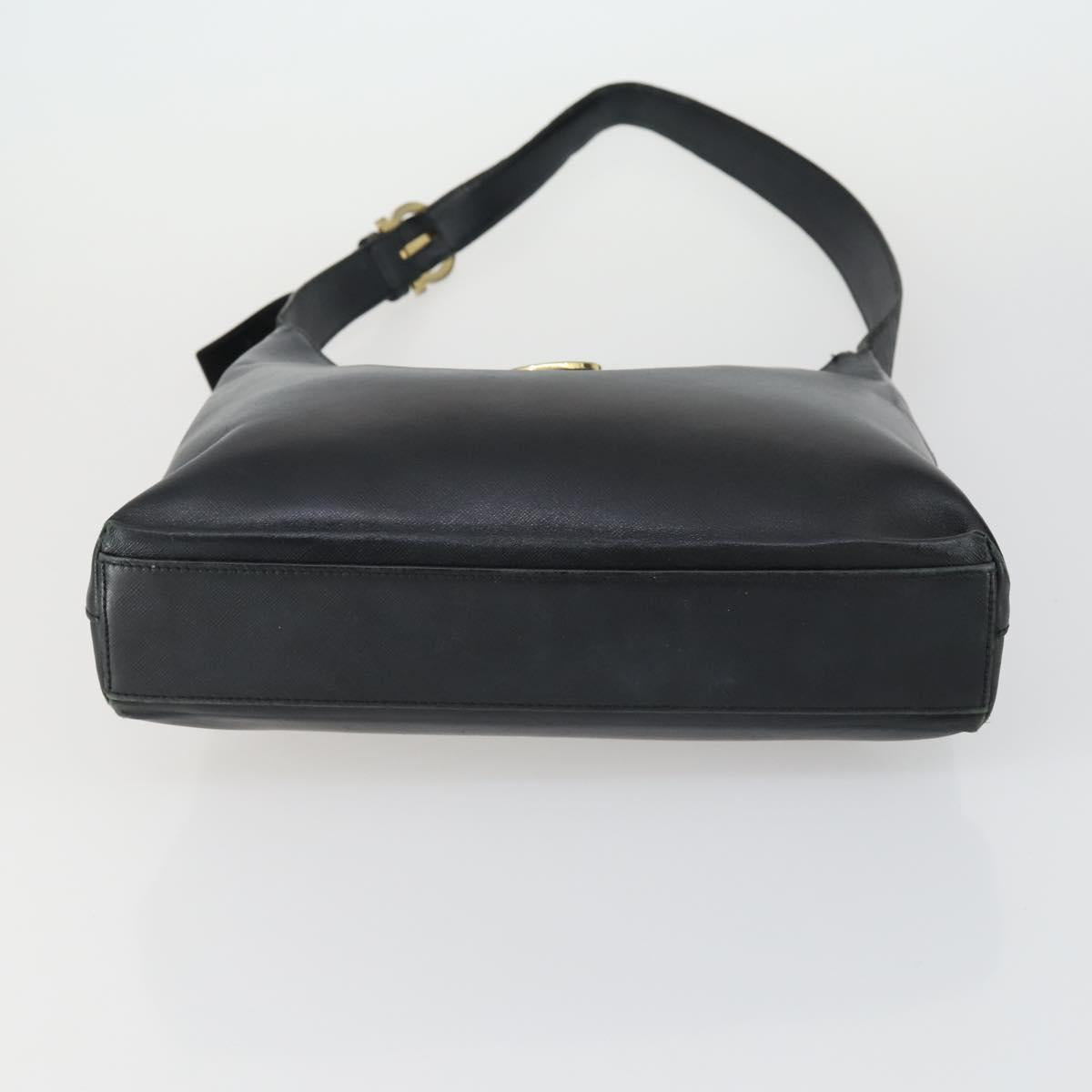 Salvatore Ferragamo Gancini Vala Hand Bag Leather 3 Set Black Auth 157075
