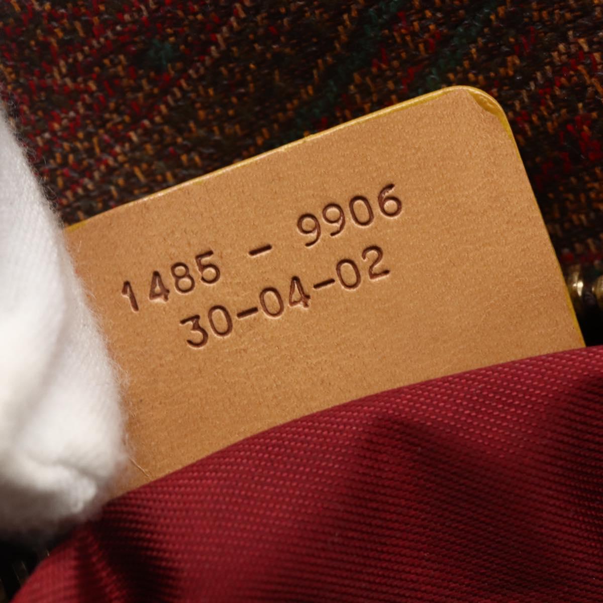 ETRO Paisley Hand Bag PVC Leather Brown Gold Auth 157103