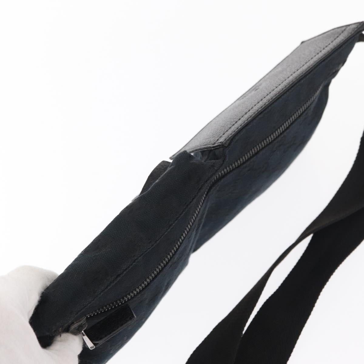 GUCCI GG Canvas Waist bag Black Silver 28566 Auth 157108