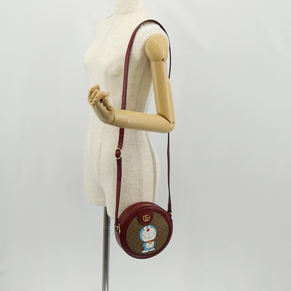 GUCCI Micro GG Supreme Doraemon Collaboration Bag PVC Beige 625216 Auth 157114SM