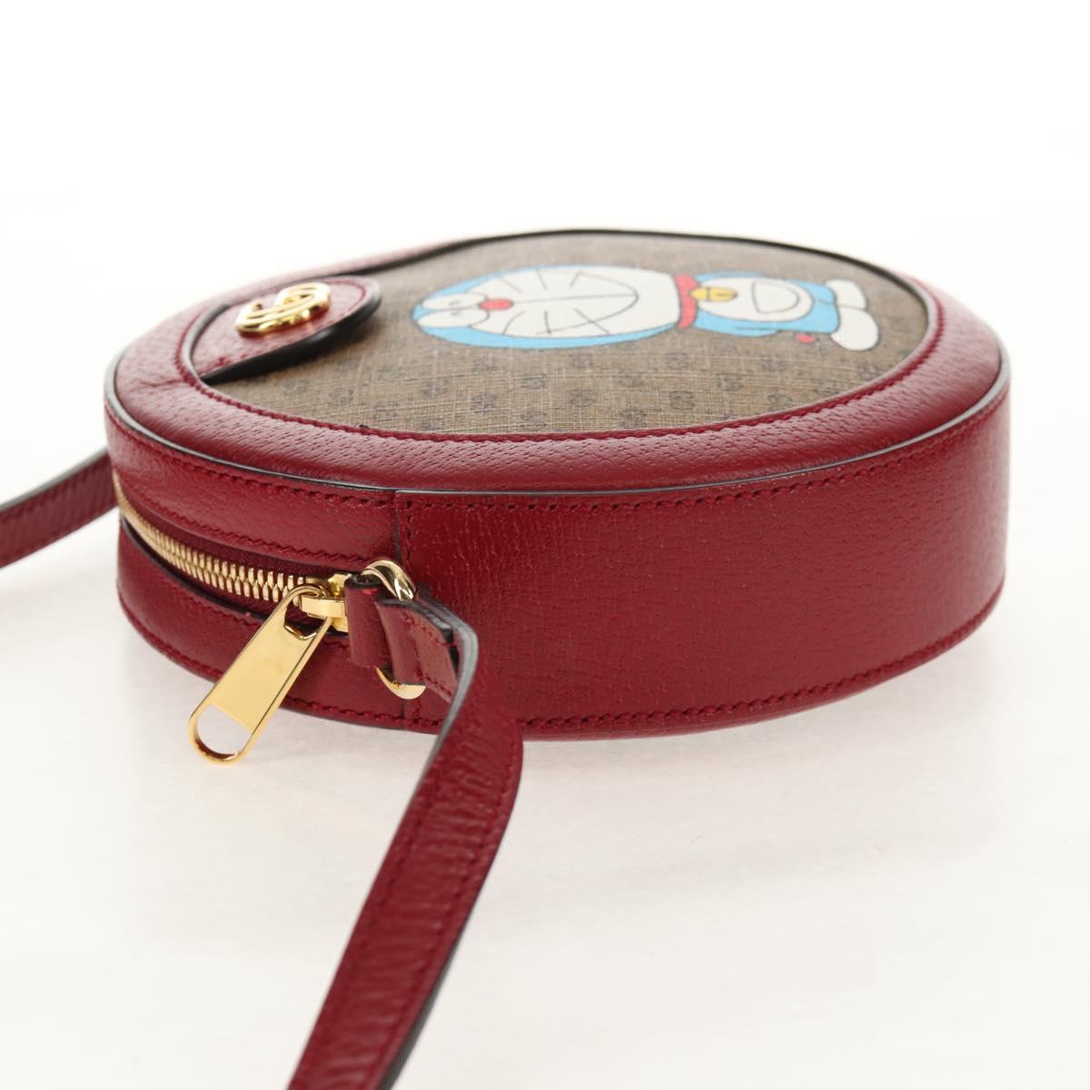 GUCCI Micro GG Supreme Doraemon Collaboration Bag PVC Beige 625216 Auth 157114SM