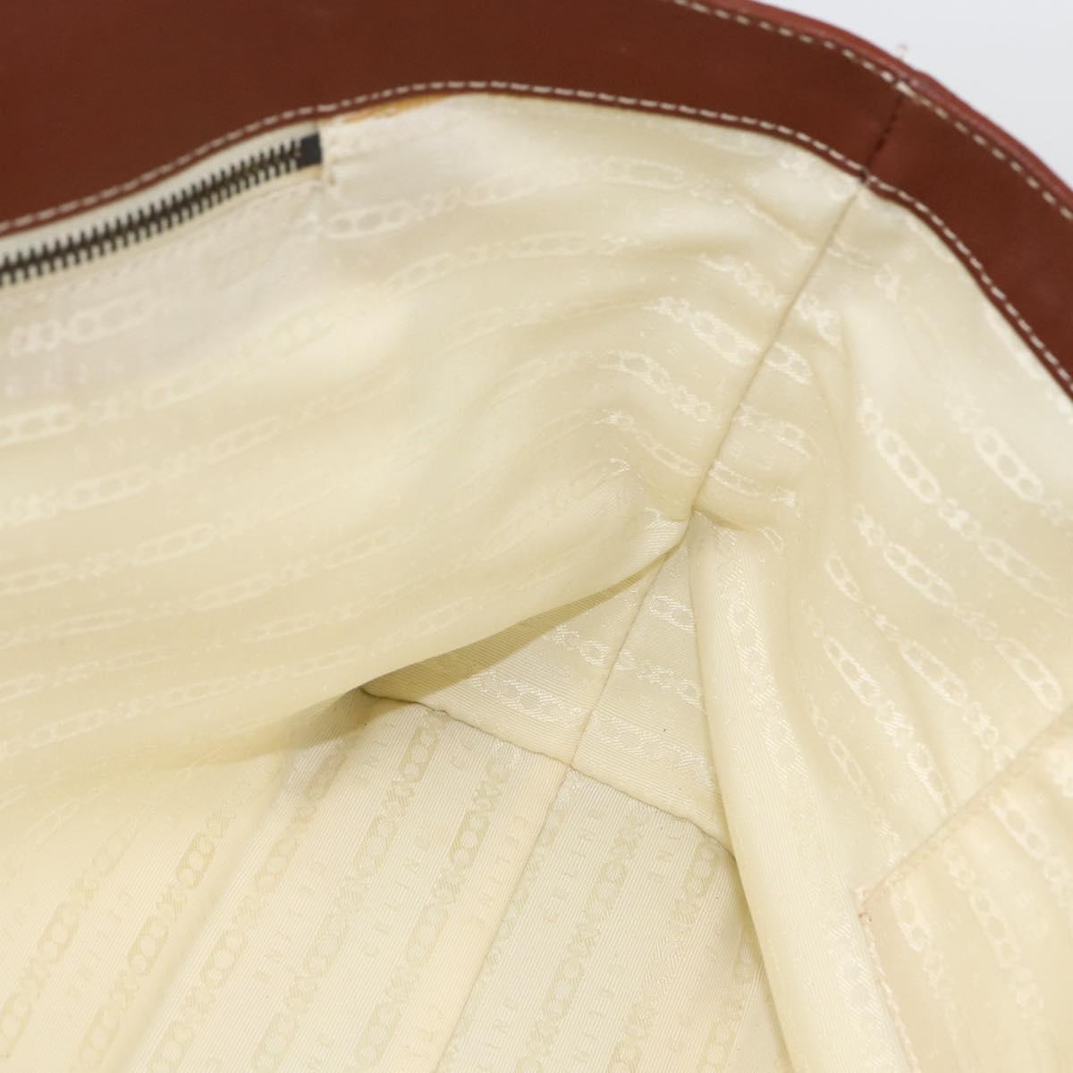 CELINE Paris Macadam Canvas Tote Bag Beige Gold Auth 157115