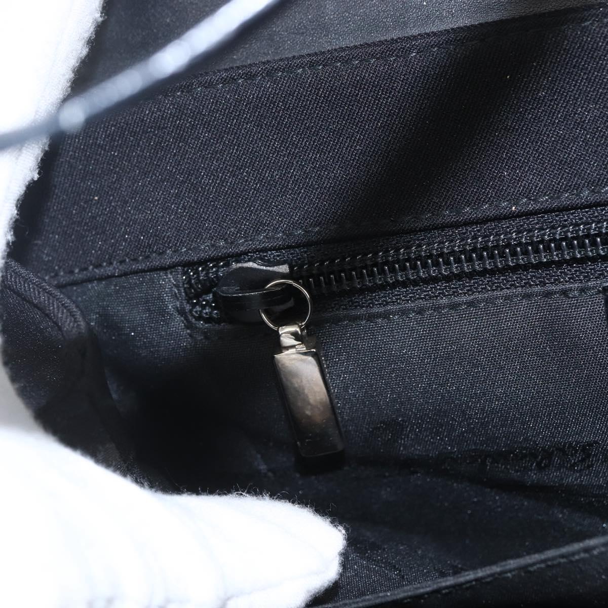 Salvatore Ferragamo Shoulder Bag Canvas Black Silver Auth 157119