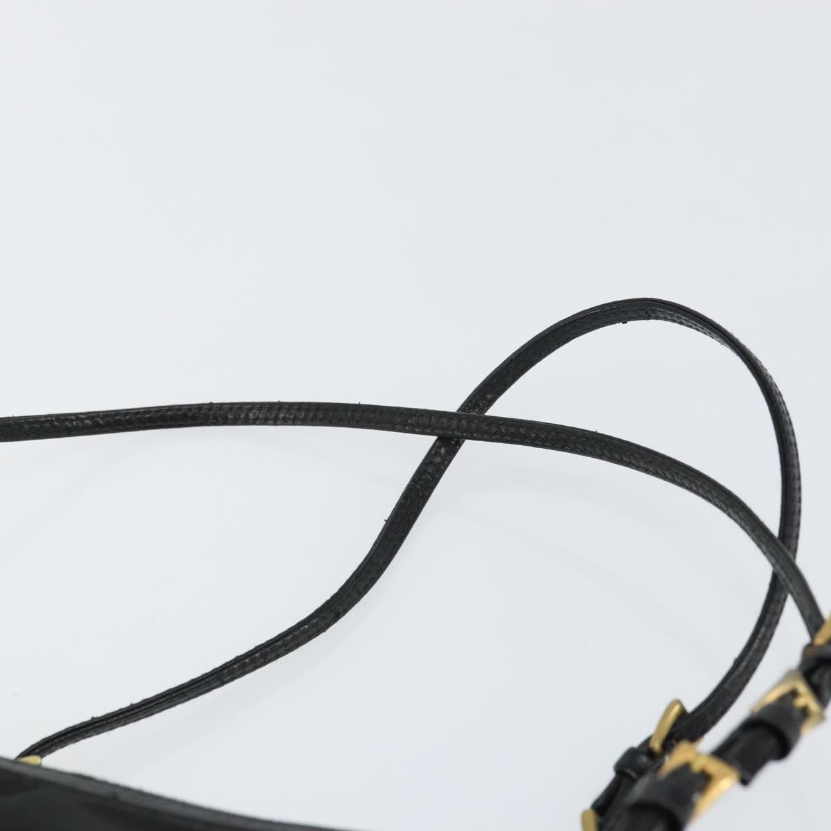 PRADA Hand Bag Nylon Black Gold Auth 157120V