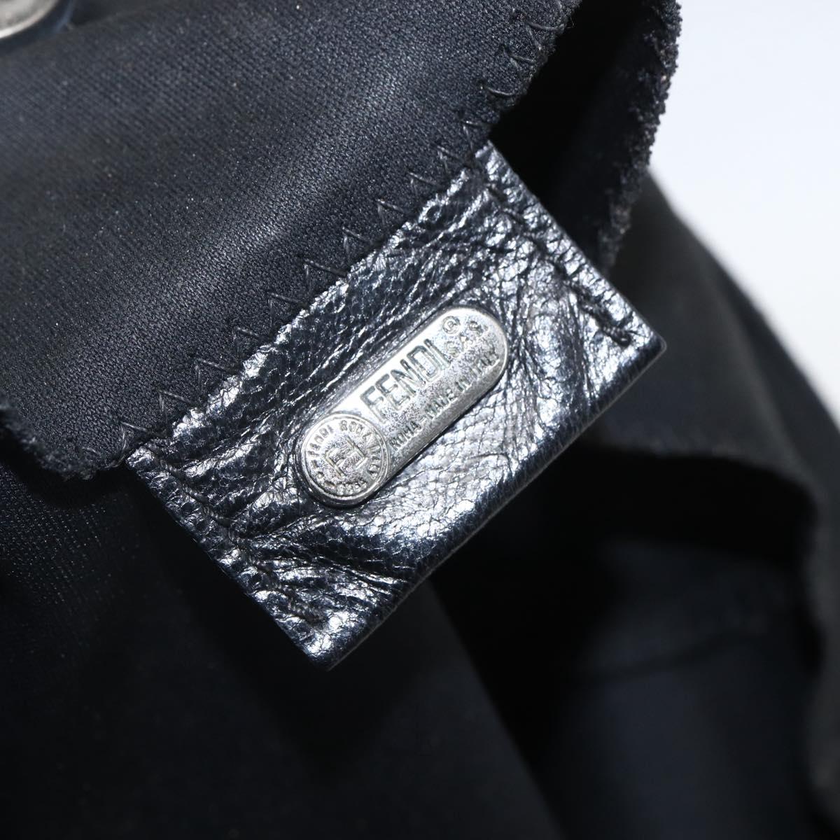 FENDI Hand Bag Black Silver Auth 157127