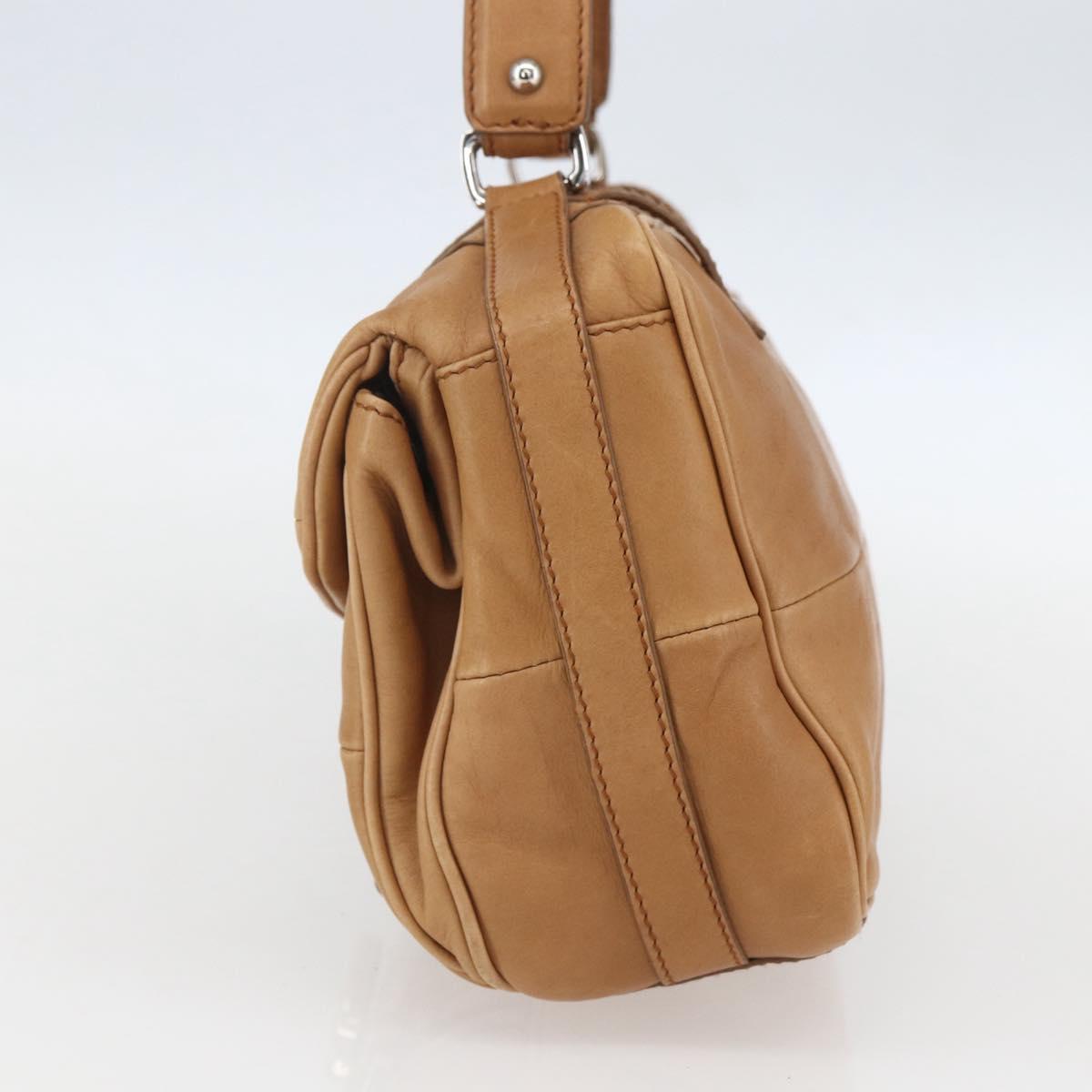 Salvatore Ferragamo Gancini Hand Bag Leather Brown Silver Auth 157129V