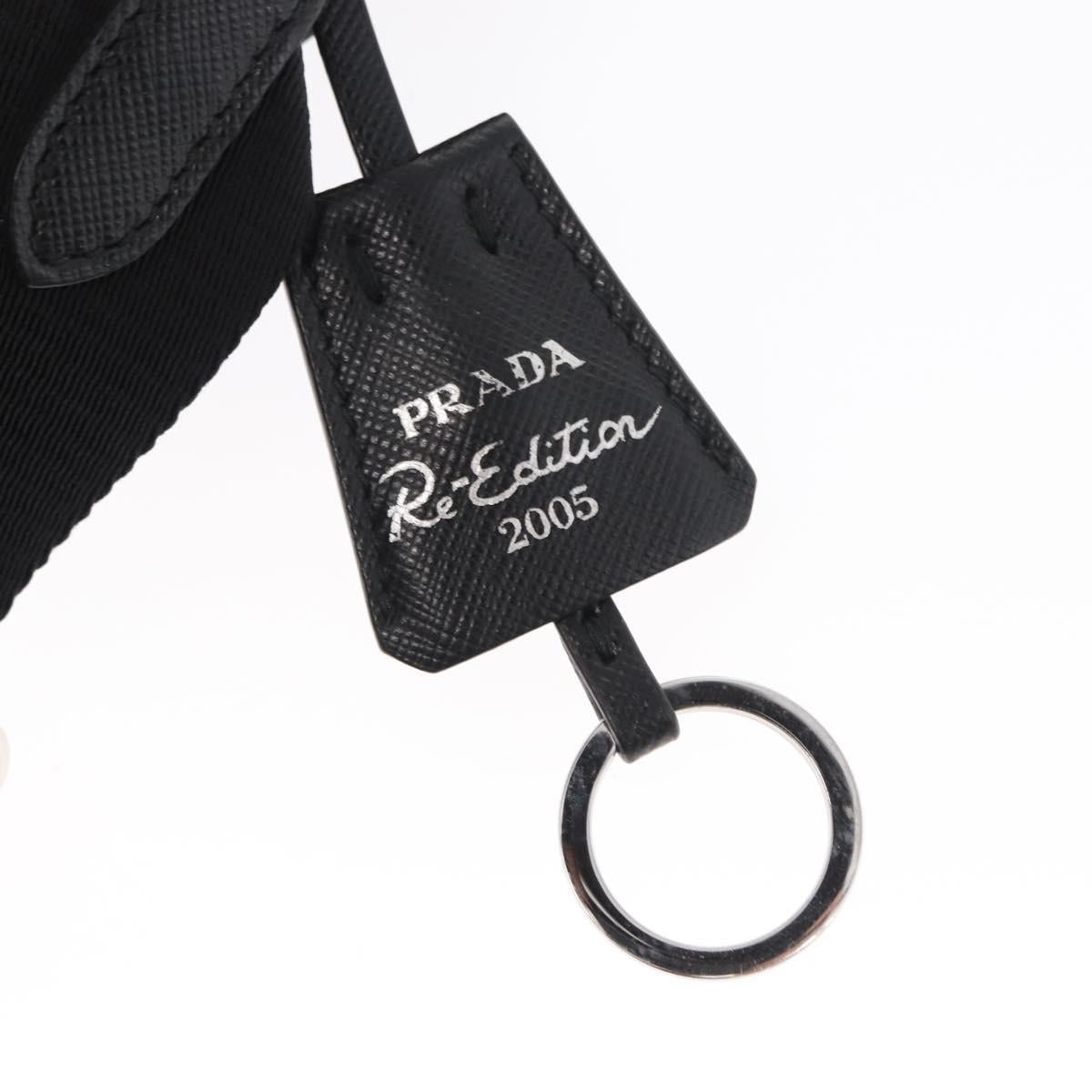 PRADA Re-Edition 2005 Shoulder Bag Nylon 2way Black Silver 1BH204 Auth 157130SAM