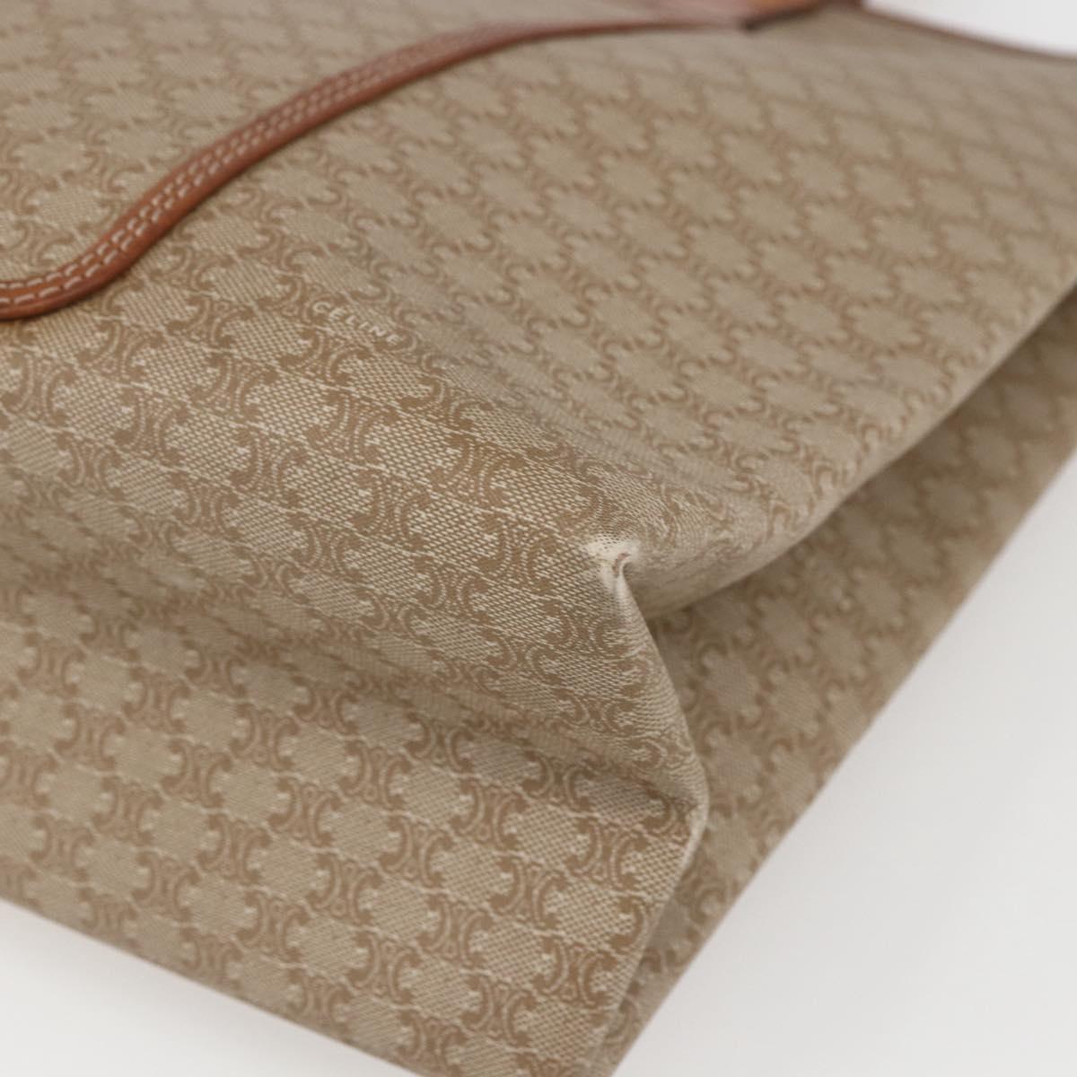 CELINE Macadam Canvas Tote Bag PVC Beige Auth 157142