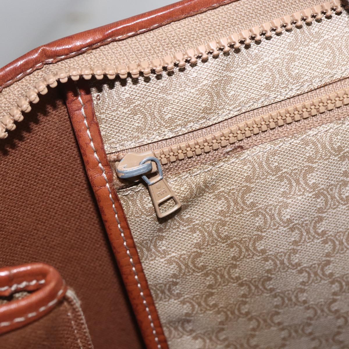 CELINE Macadam Canvas Tote Bag PVC Beige Auth 157142