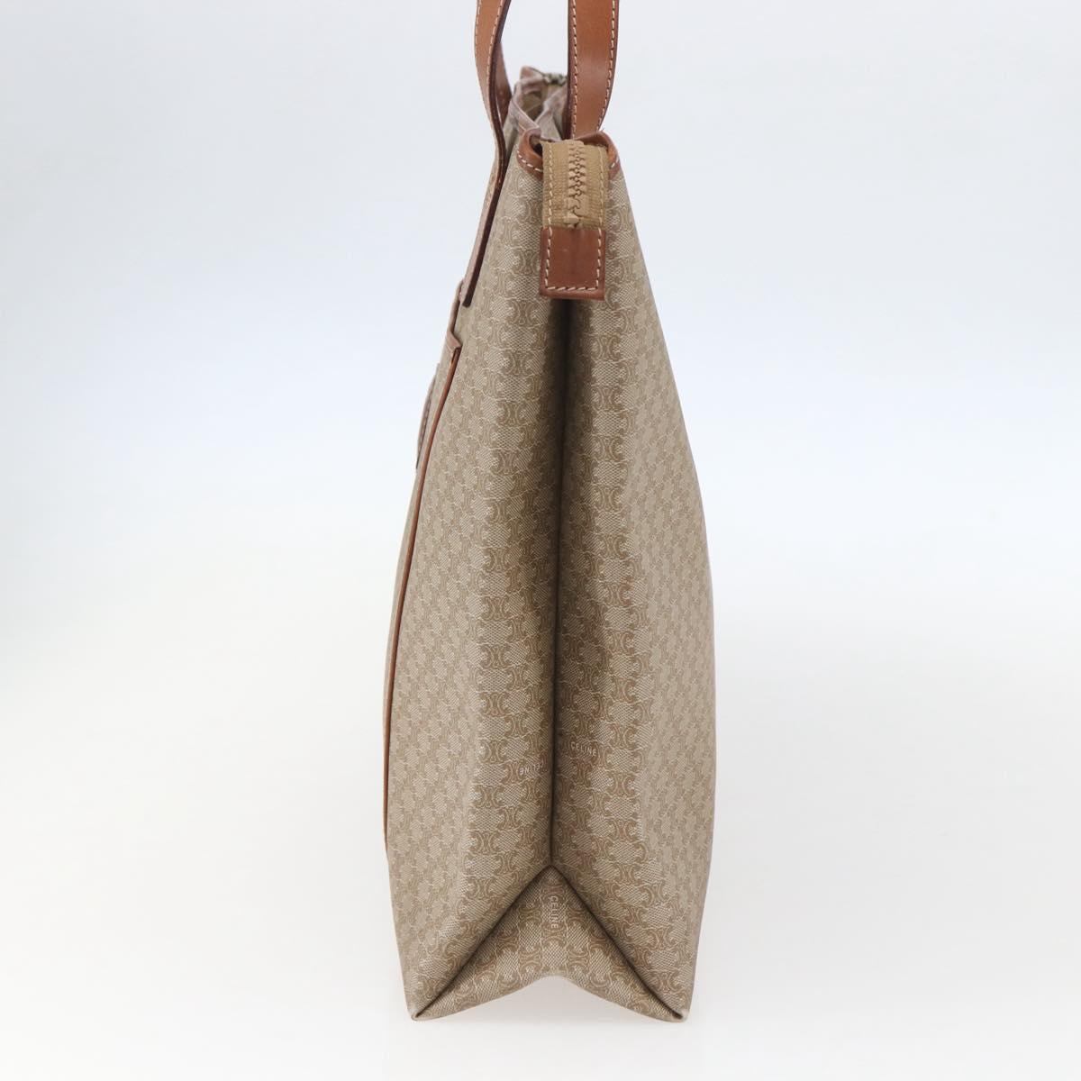 CELINE Macadam Canvas Tote Bag PVC Beige Auth 157142