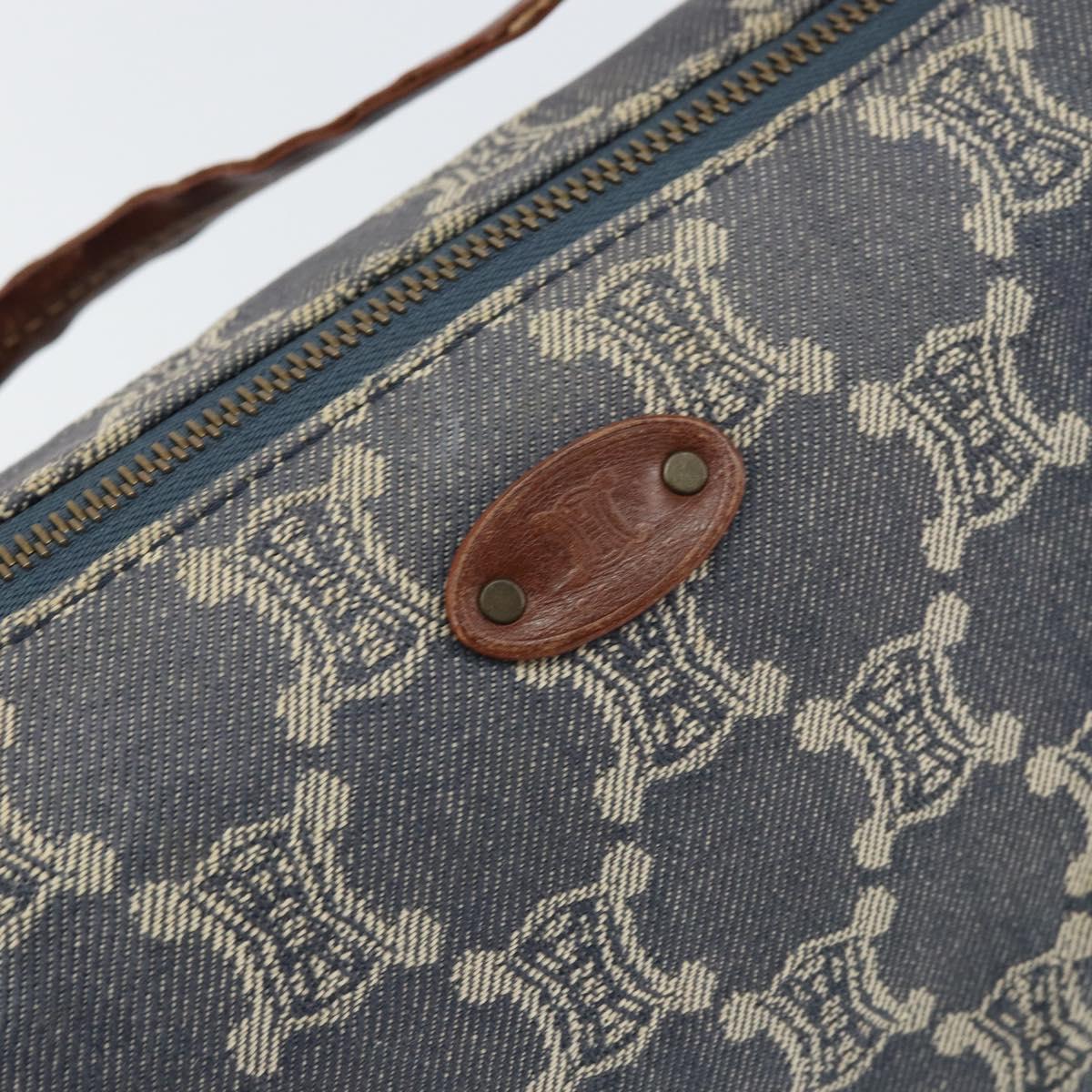 CELINE Paris Macadam Canvas Shoulder Bag Blue Auth 157144