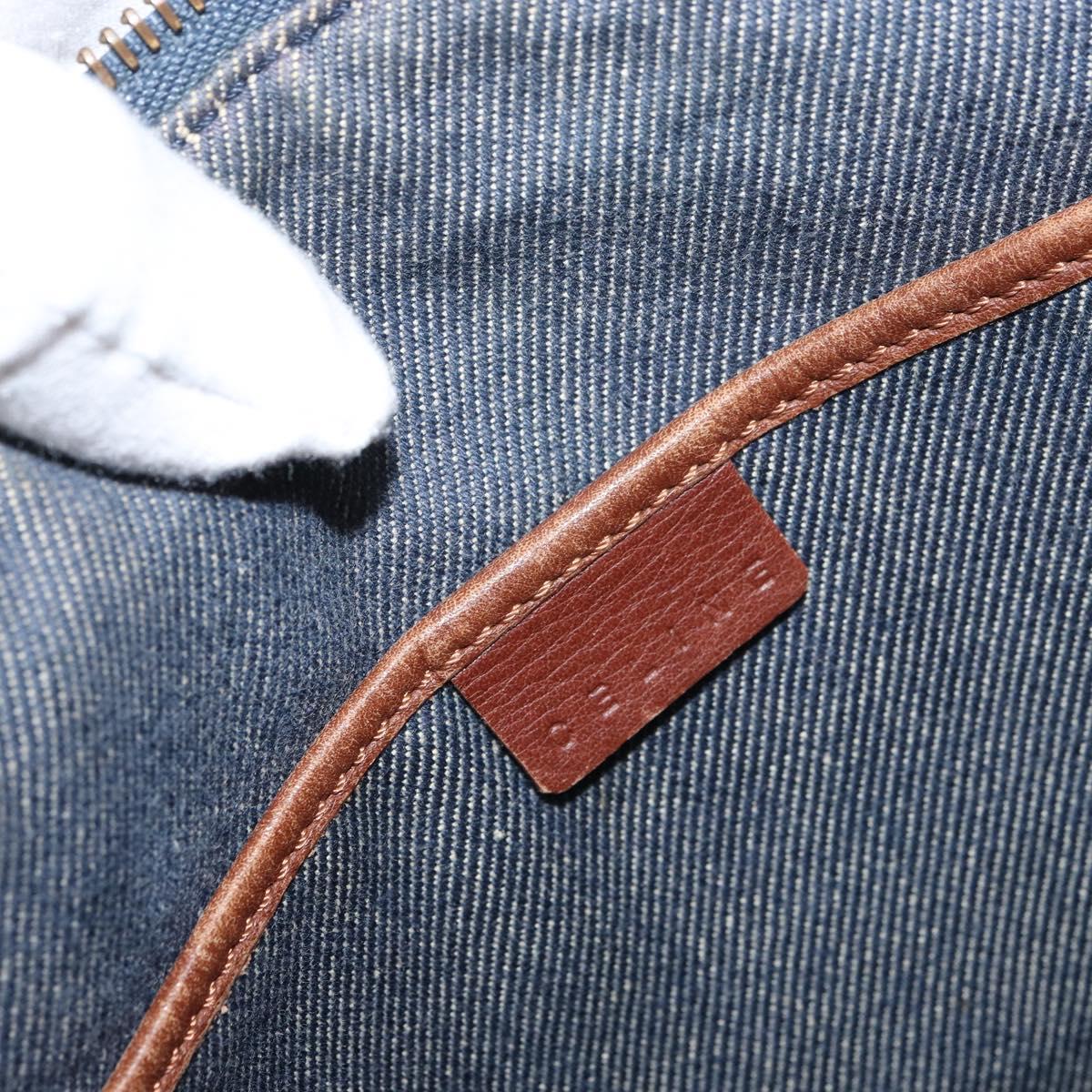 CELINE Paris Macadam Canvas Shoulder Bag Blue Auth 157144