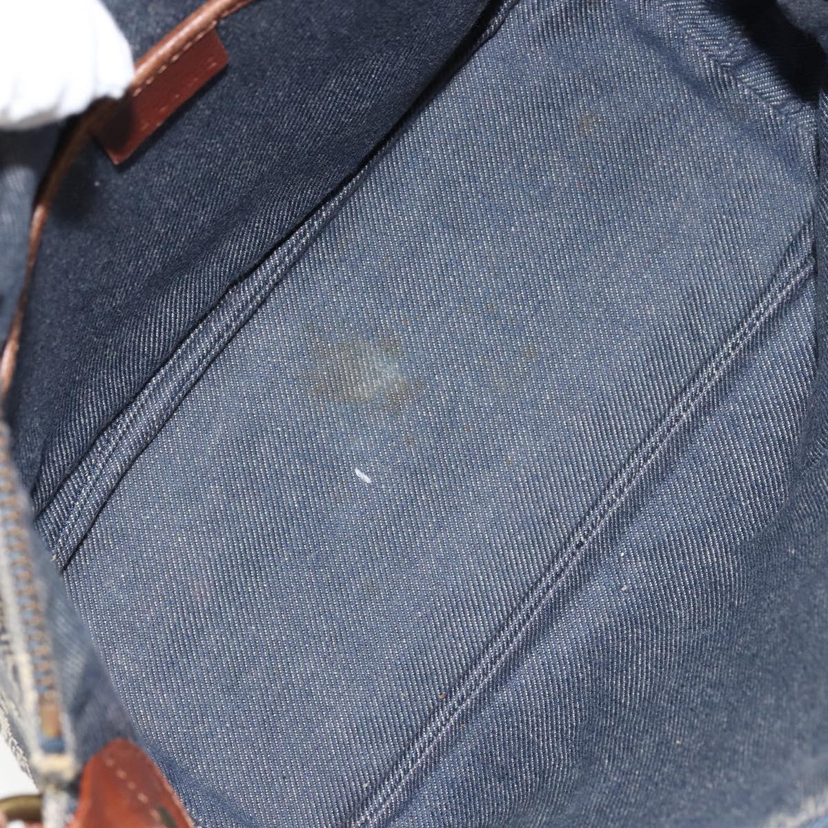 CELINE Paris Macadam Canvas Shoulder Bag Blue Auth 157144