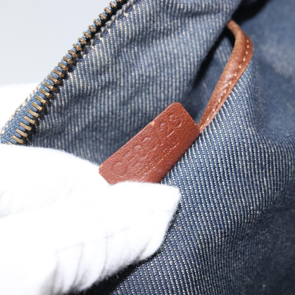 CELINE Paris Macadam Canvas Shoulder Bag Blue Auth 157144