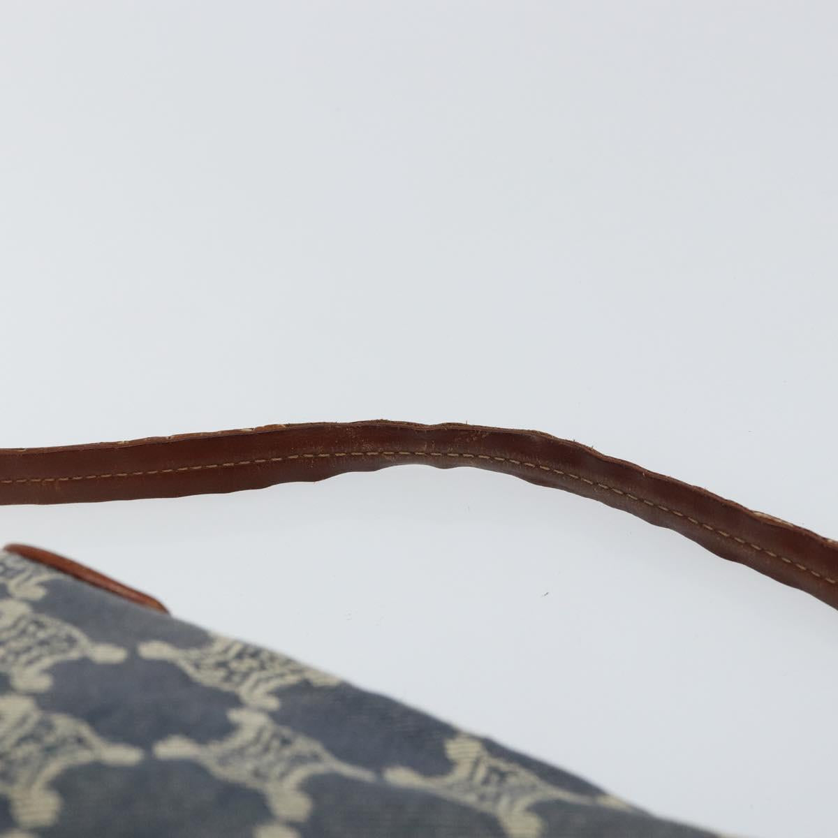 CELINE Paris Macadam Canvas Shoulder Bag Blue Auth 157144