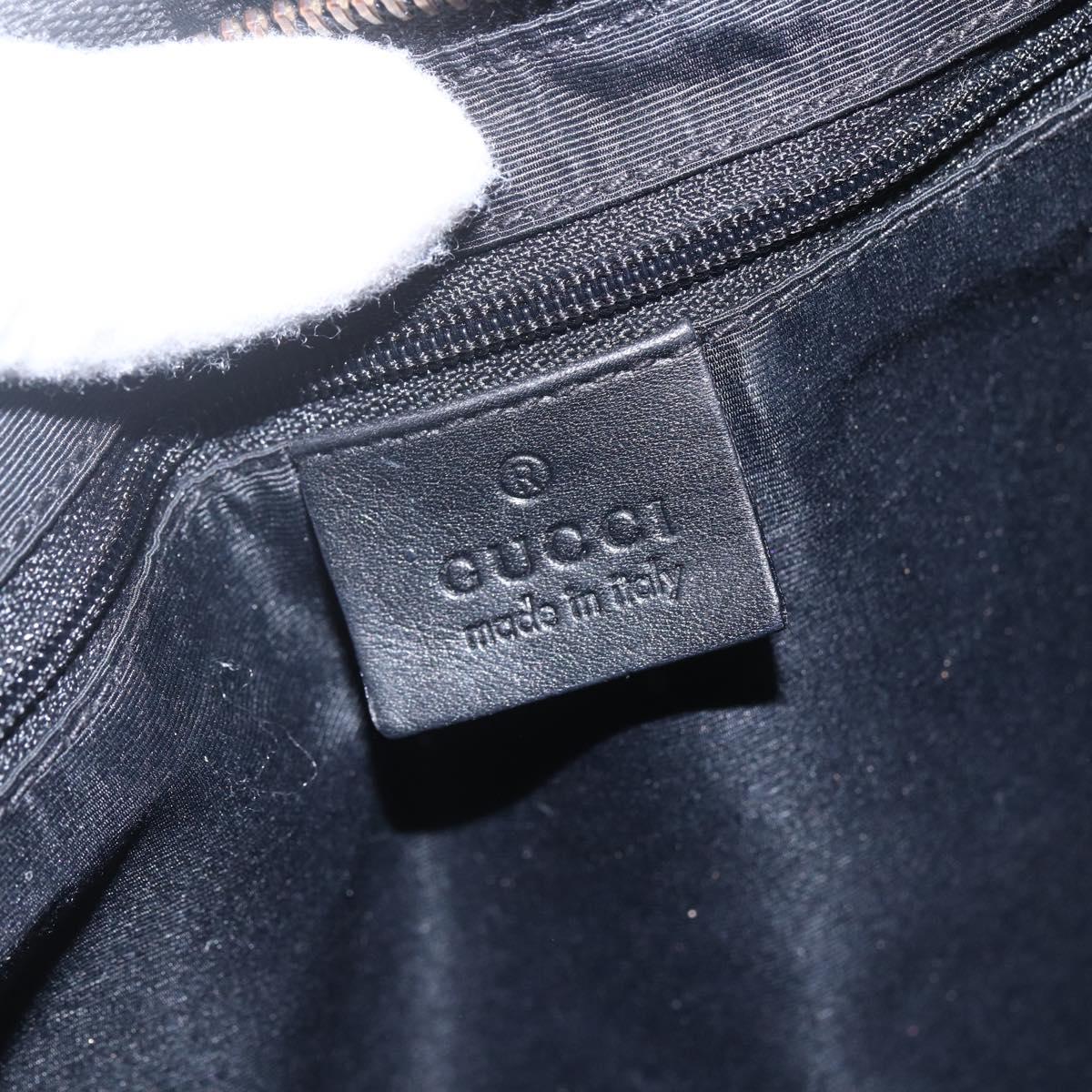 GUCCI GG Canvas Shoulder Bag Black Gold 90699 Auth 157151V