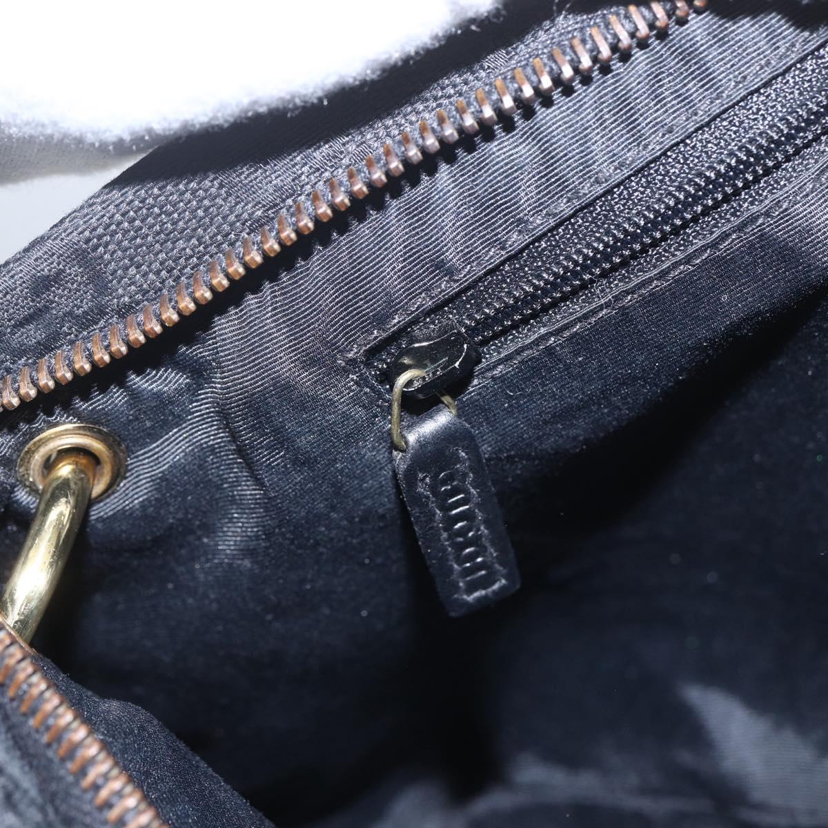 GUCCI GG Canvas Shoulder Bag Black Gold 90699 Auth 157151V