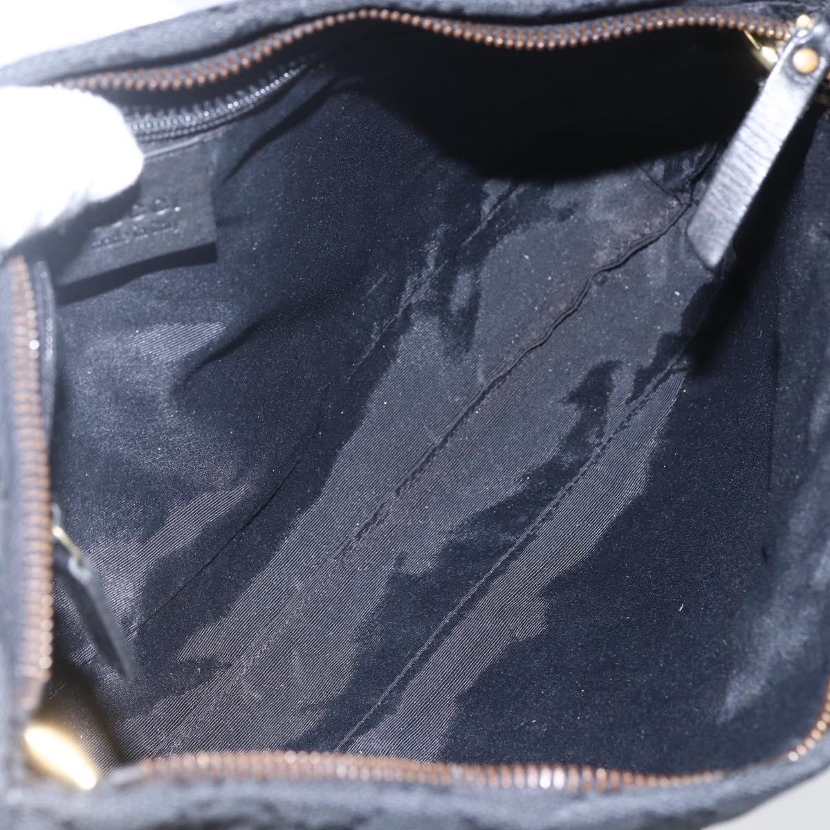 GUCCI GG Canvas Shoulder Bag Black Gold 90699 Auth 157151V