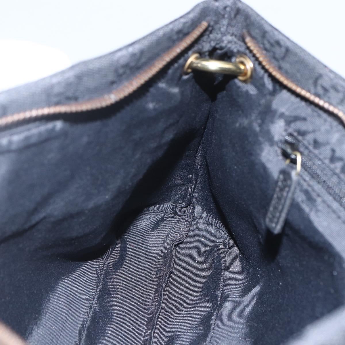 GUCCI GG Canvas Shoulder Bag Black Gold 90699 Auth 157151V