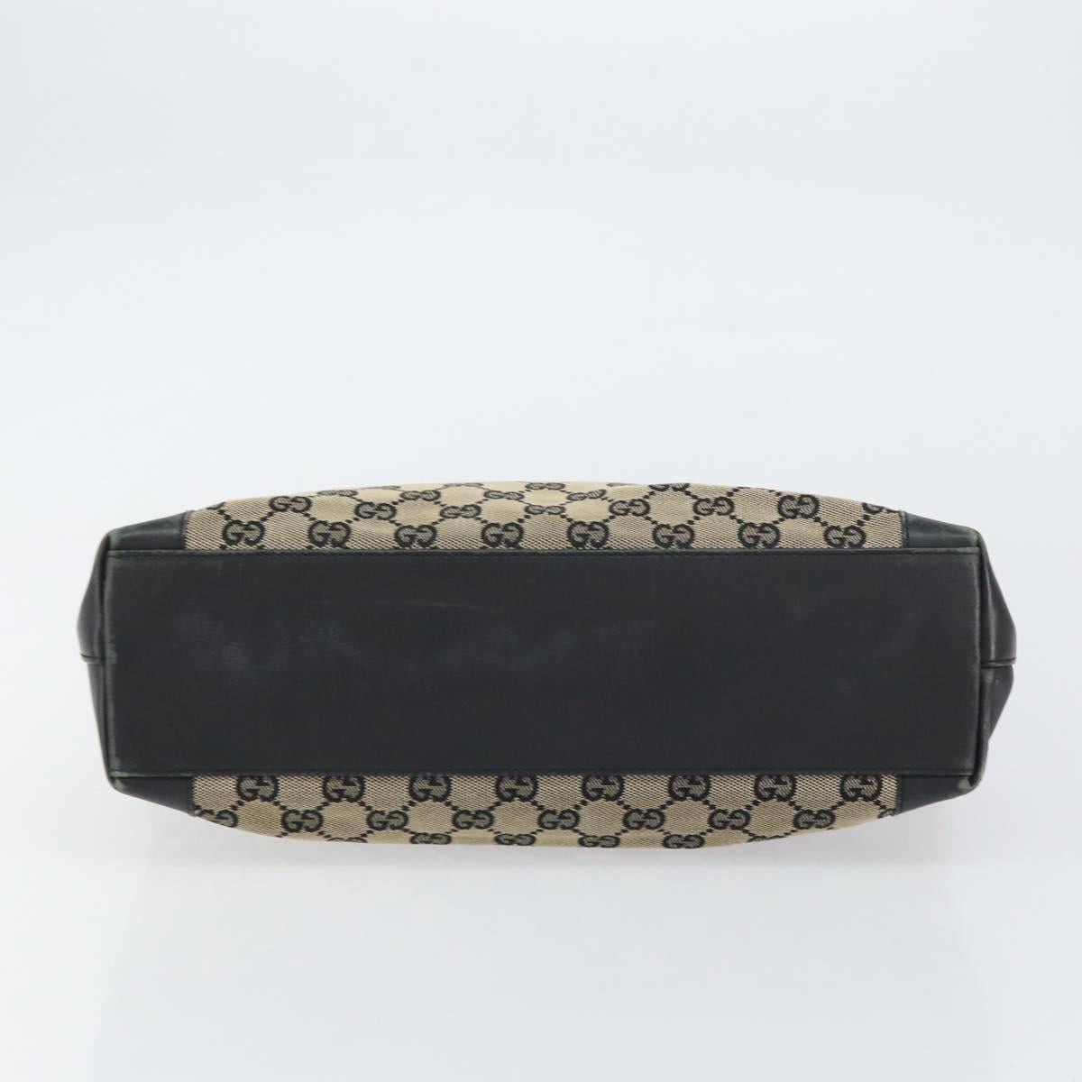 GUCCI GG Canvas Tote Bag Beige Gold Auth 157152