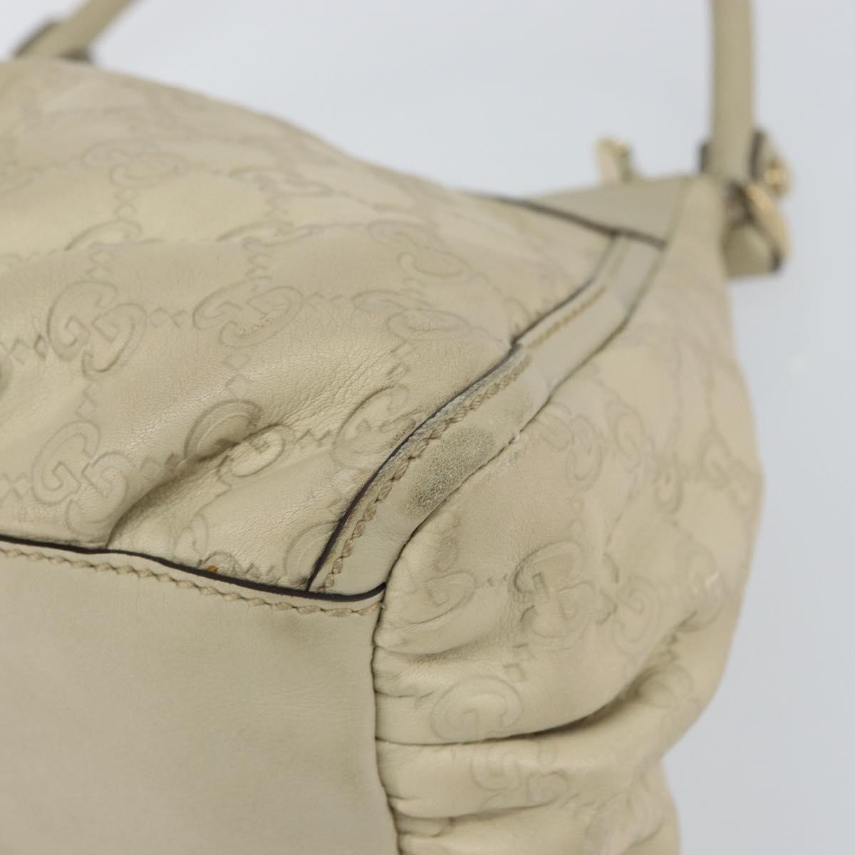 GUCCI GG Canvas Guccissima Abbey Hand Bag Leather Beige 190525 Auth 157153