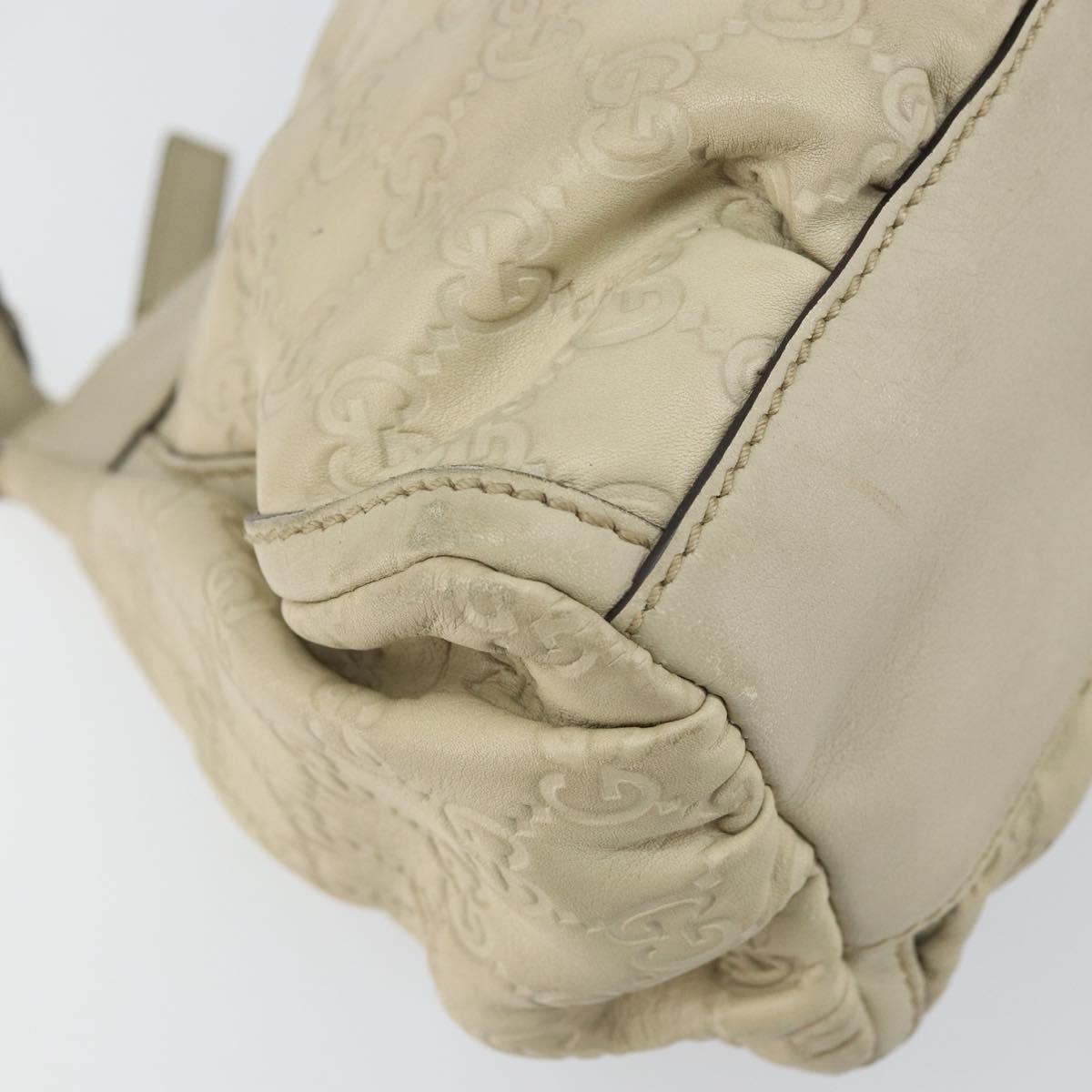 GUCCI GG Canvas Guccissima Abbey Hand Bag Leather Beige 190525 Auth 157153