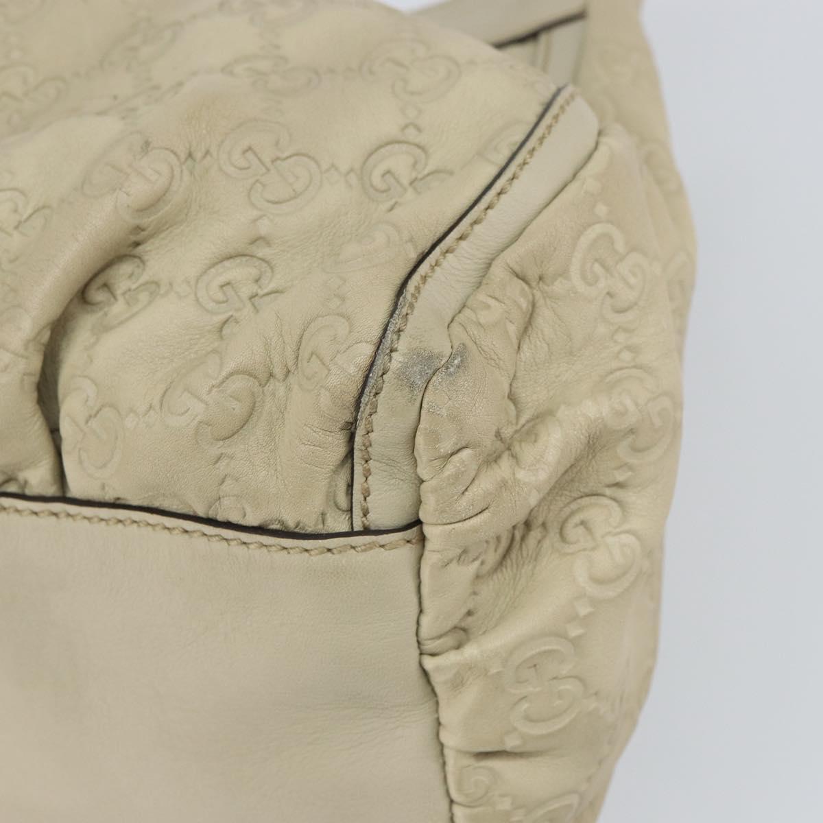 GUCCI GG Canvas Guccissima Abbey Hand Bag Leather Beige 190525 Auth 157153