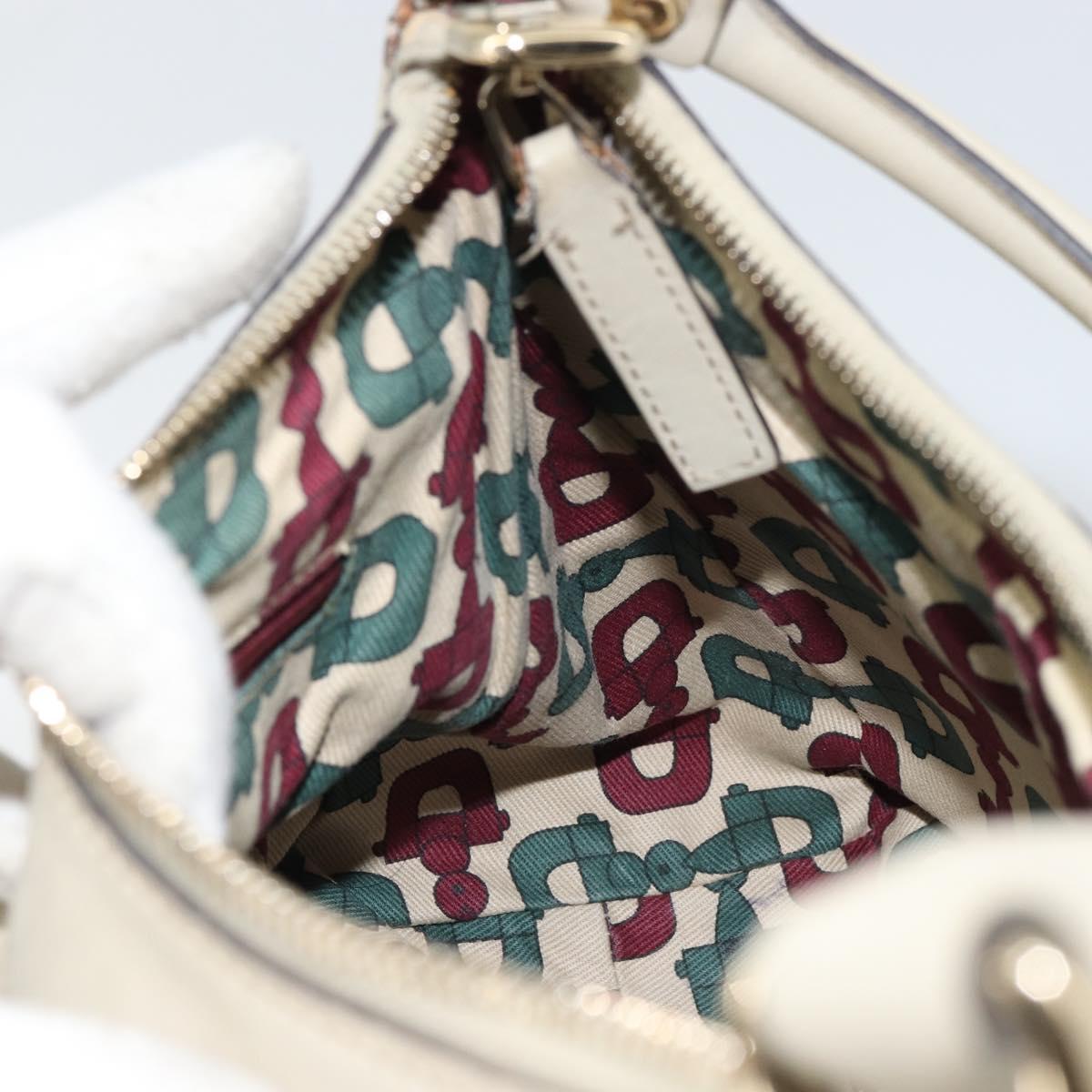 GUCCI GG Canvas Guccissima Abbey Hand Bag Leather Beige 190525 Auth 157153