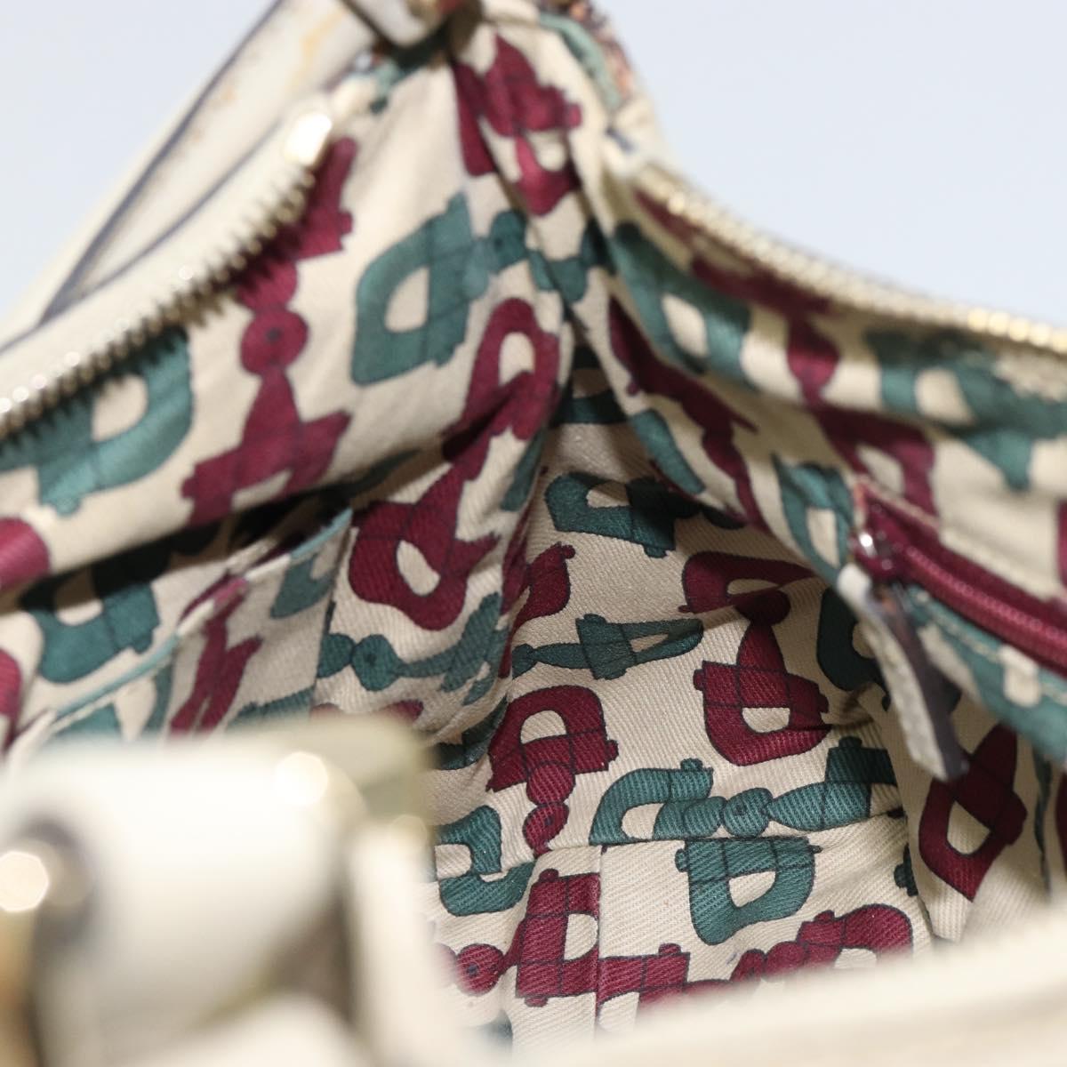 GUCCI GG Canvas Guccissima Abbey Hand Bag Leather Beige 190525 Auth 157153