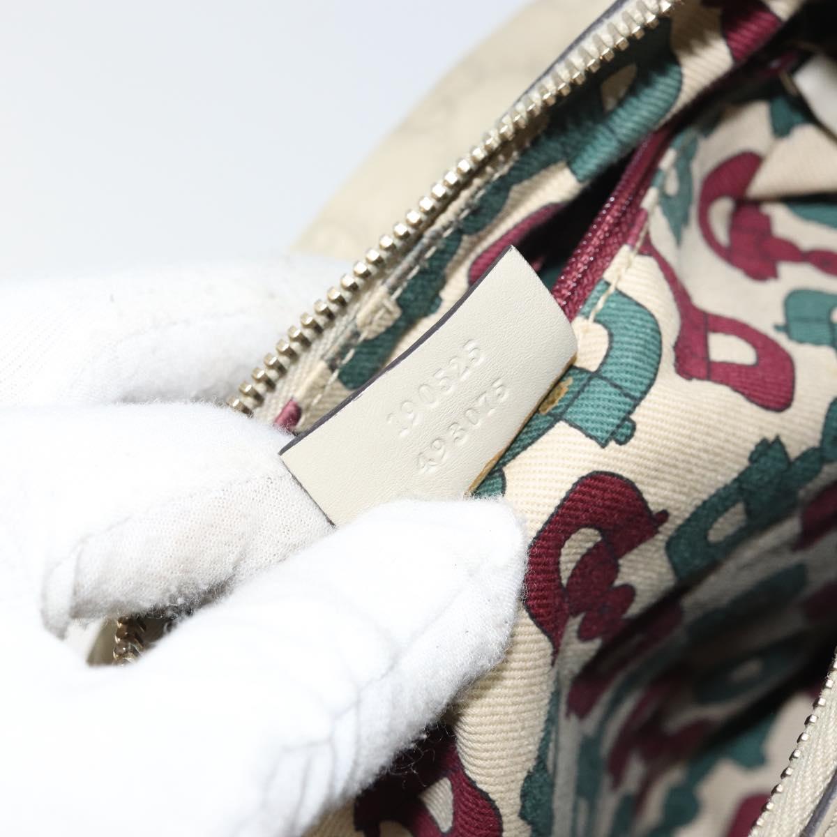 GUCCI GG Canvas Guccissima Abbey Hand Bag Leather Beige 190525 Auth 157153