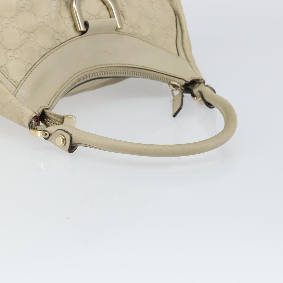 GUCCI GG Canvas Guccissima Abbey Hand Bag Leather Beige 190525 Auth 157153