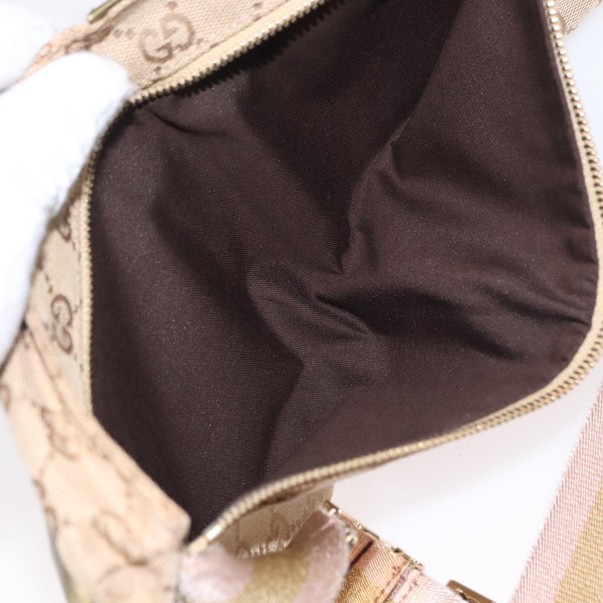 GUCCI GG Canvas Sherry Line Waist bag Beige Gold 28566 Auth 157154