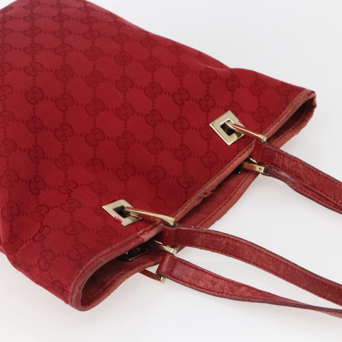 GUCCI GG Canvas Tote Bag Gold Red 002 1099 Auth 157156