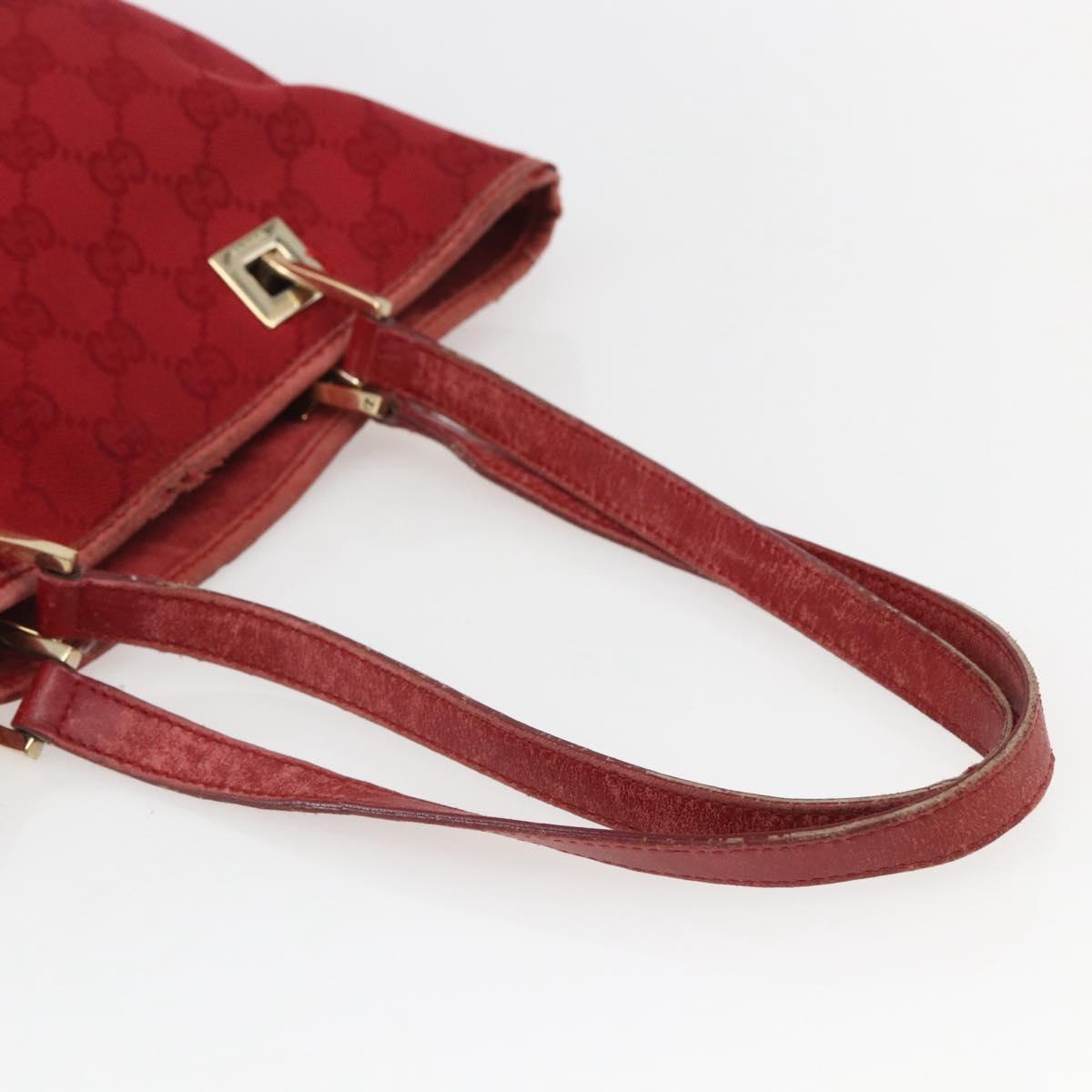 GUCCI GG Canvas Tote Bag Gold Red 002 1099 Auth 157156